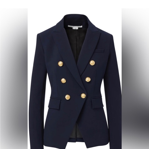 Veronica Beard Dickey Jacket Navy with Gold Buttons Size 4 - Picture 5 of 7